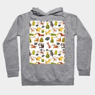 Dogs watching birds pattern Hoodie